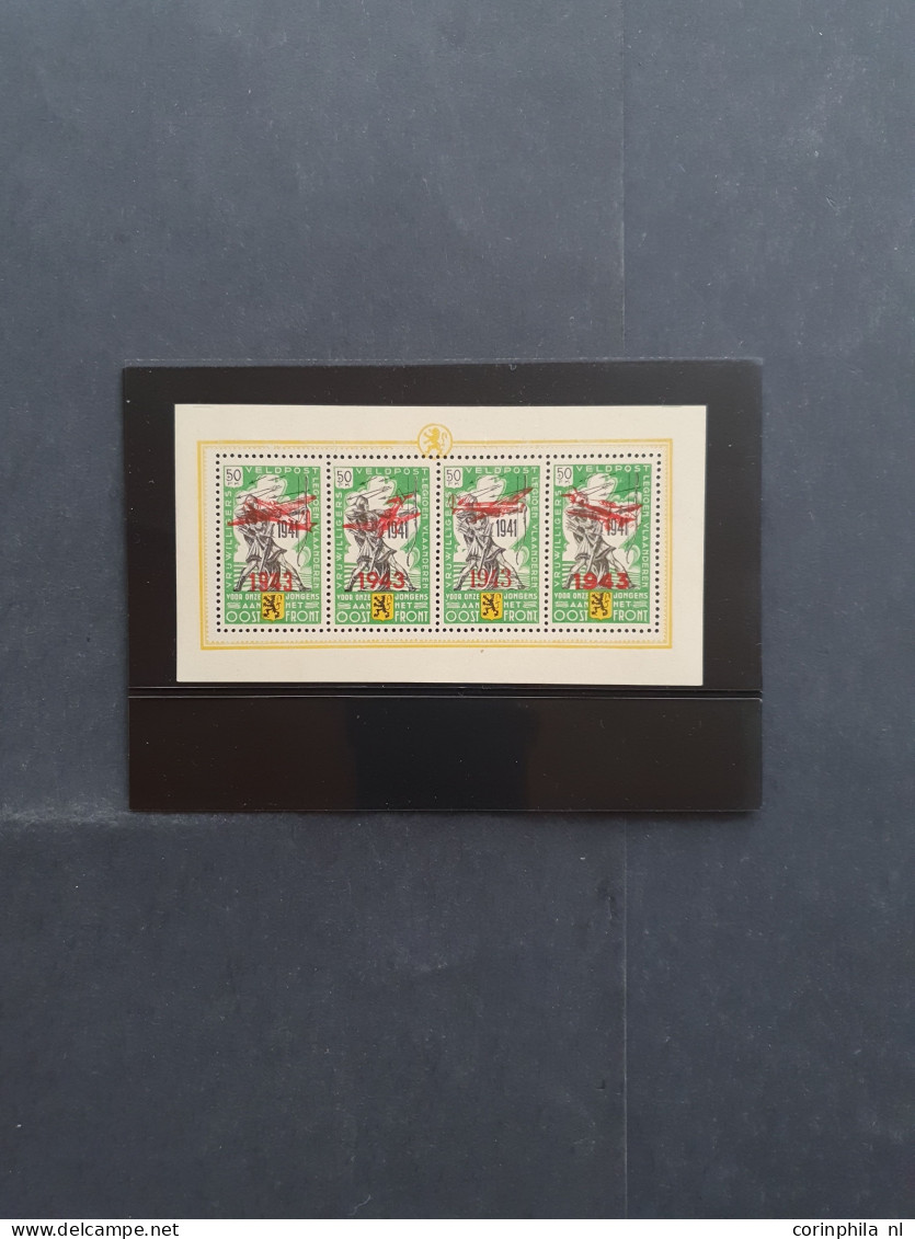 Unmounted Mint , Block Flemish Legion 4x 50F With 1943 Airplane Overprint In Sheetlets Of 4, Cat.v. 1900 - Erinnophilie [E]