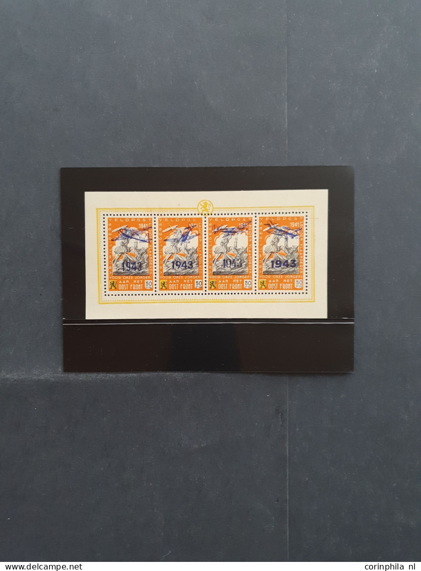 Unmounted Mint , Block Flemish Legion 4x 50F With 1943 Airplane Overprint In Sheetlets Of 4, Cat.v. 1900 - Erinnophilia [E]