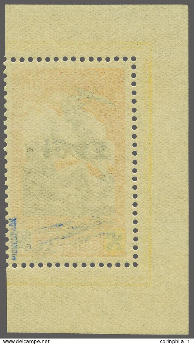 Unmounted Mint Flemish Legion 50F Orange With 1943 Airplane Overprint With Variety Inverted Overprint With Sheet Margins - Erinofilia [E]