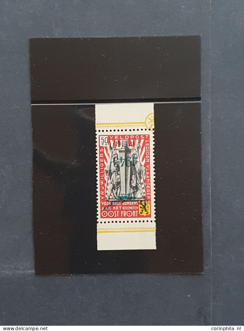 Unmounted Mint Flemish Legion 50F Red With 1943 Airplane Overprint With Variety Inverted Overprint With Sheet Margins, C - Erinnophilia [E]