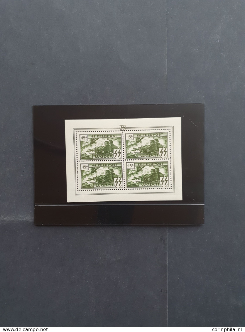 Unmounted Mint , Block Waffen-SS, 10-100F In Perforated Sheetlets Of 4, Cat.v. 4500 - Erinnophilia [E]