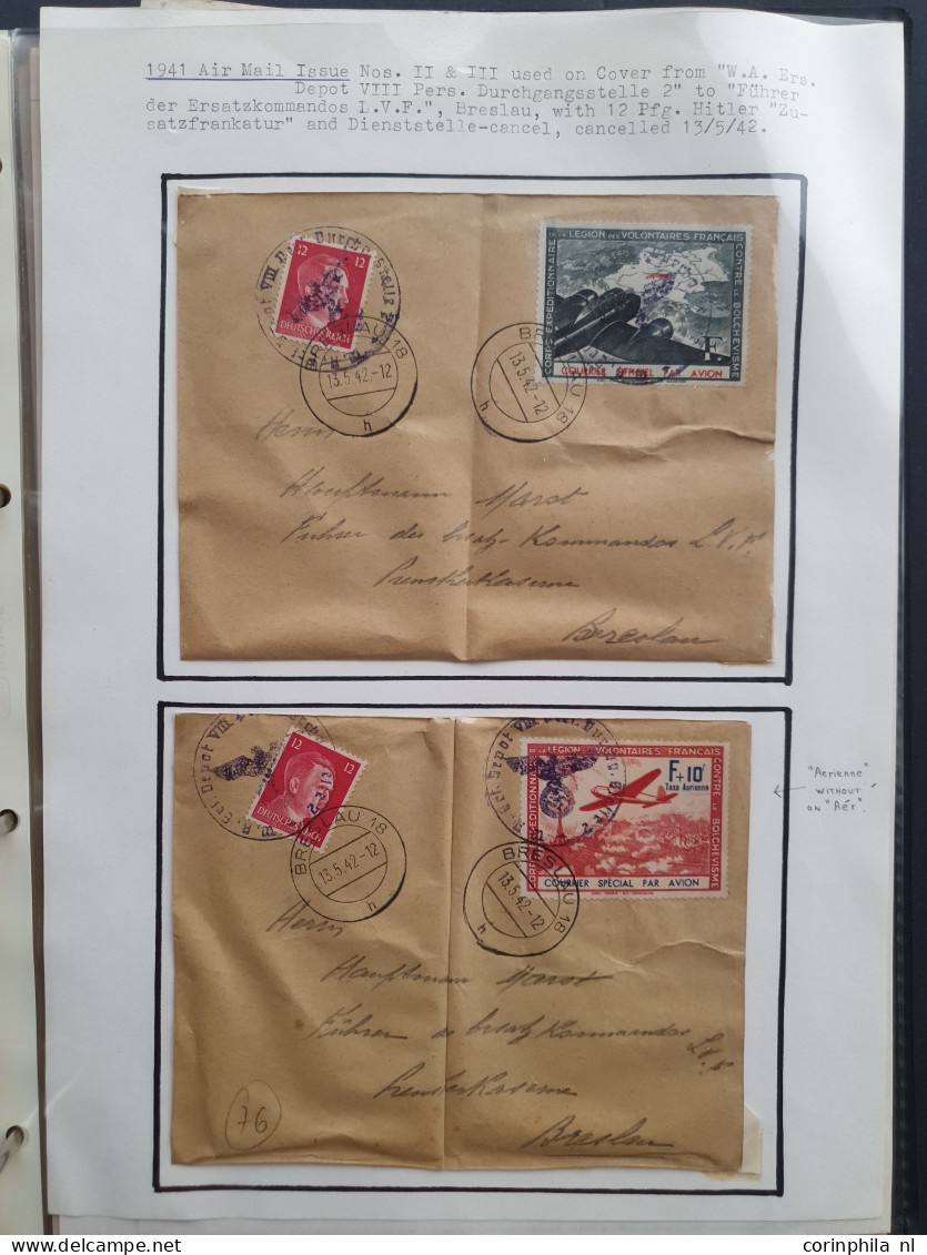 Cover , Airmail Légion Tricolore, Legion of French Volunteers Against Bolshevism 1941 Polar Bear Block, 1941/1942 airmai
