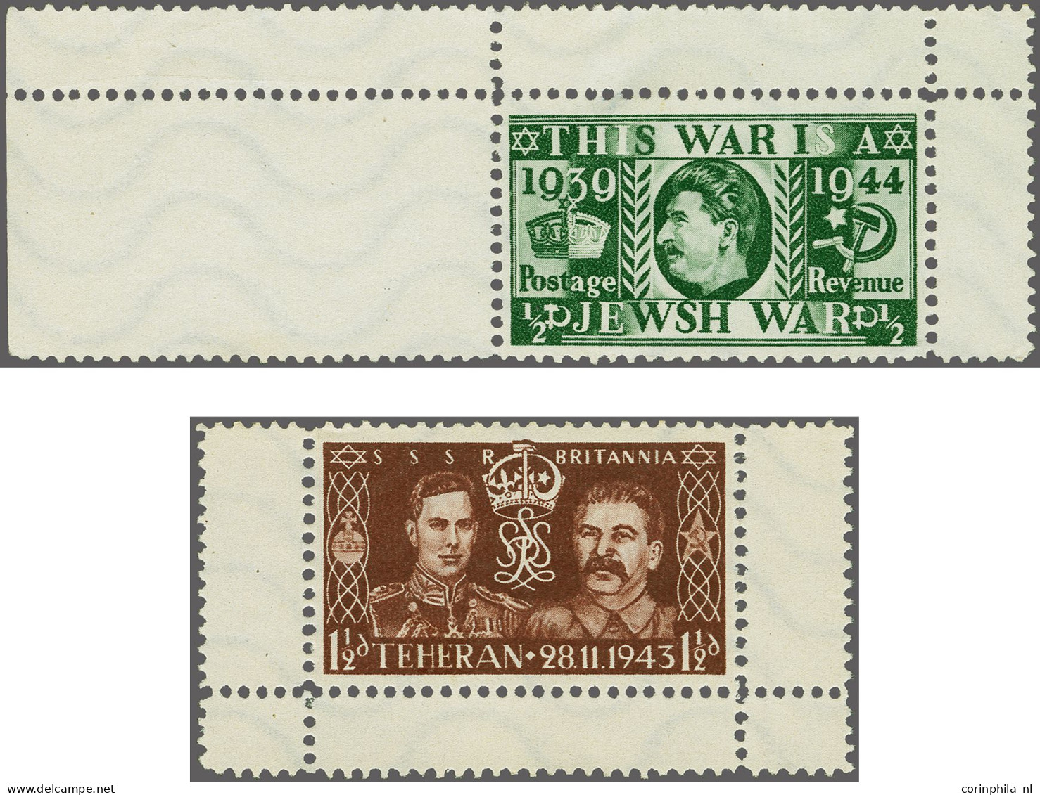 Used , Without Gum 1944, German Propaganda Forgeries For Great Britain ½-1½p Both (*) And Used, All With Margins And Inc - War And Propaganda Forgeries