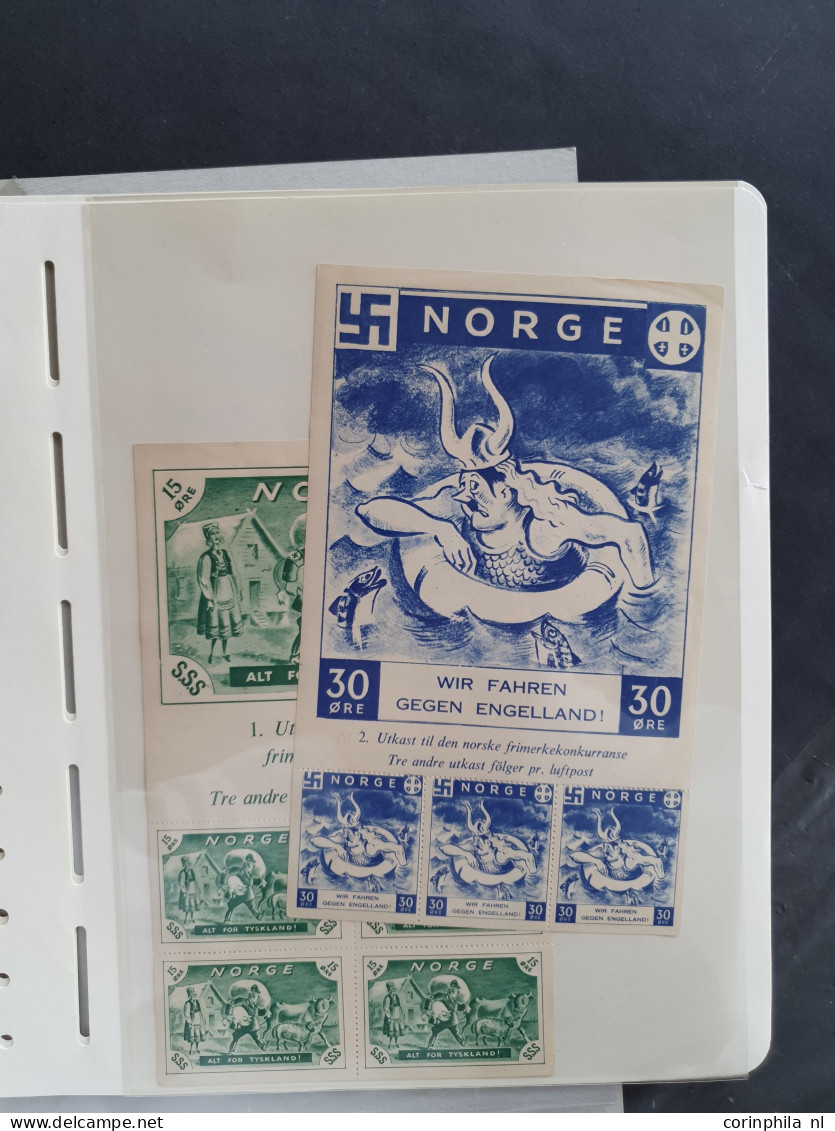 Without Gum , Mounted Mint Norway 1941 - Satirical R.A.F. Propaganda Leaflets Which Were Dropped Over Norway, Numbered 1 - Faux & Propagande De Guerre