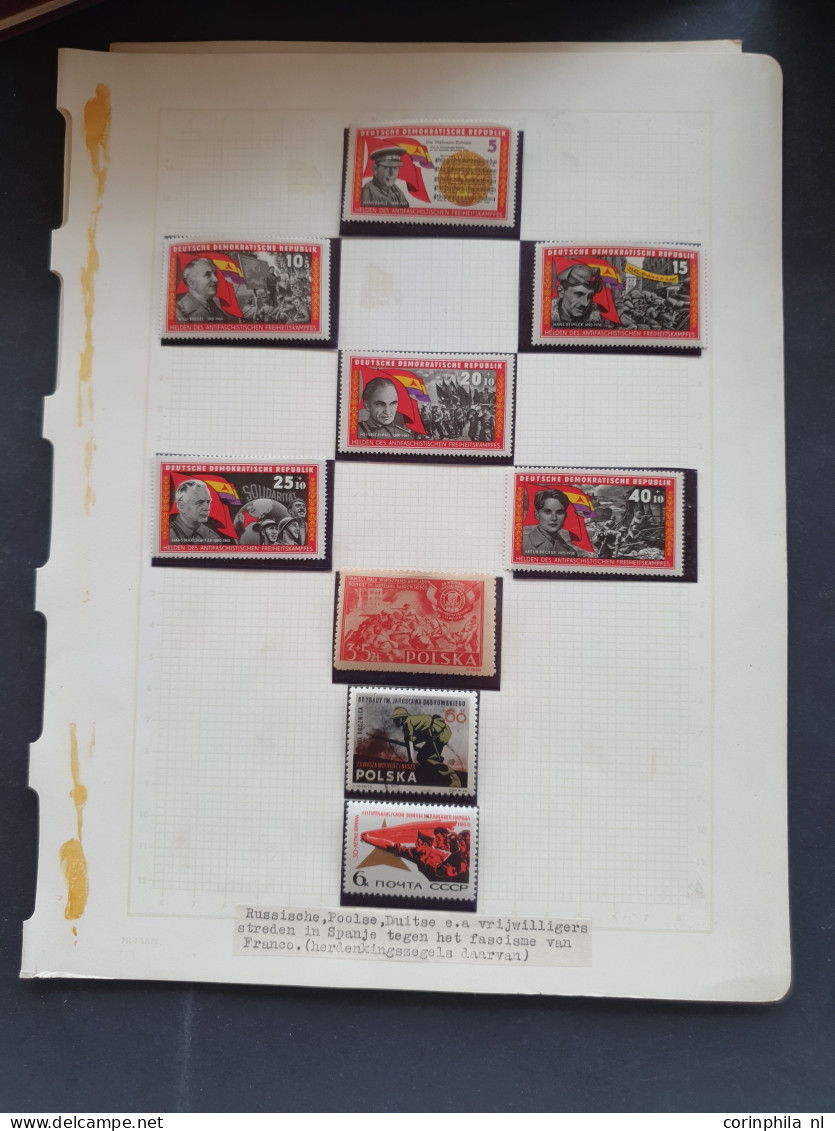 propaganda, remainder of collection stamps/vignets/labels including 1x Norge Wir fahren gegen Engelland (faults), France