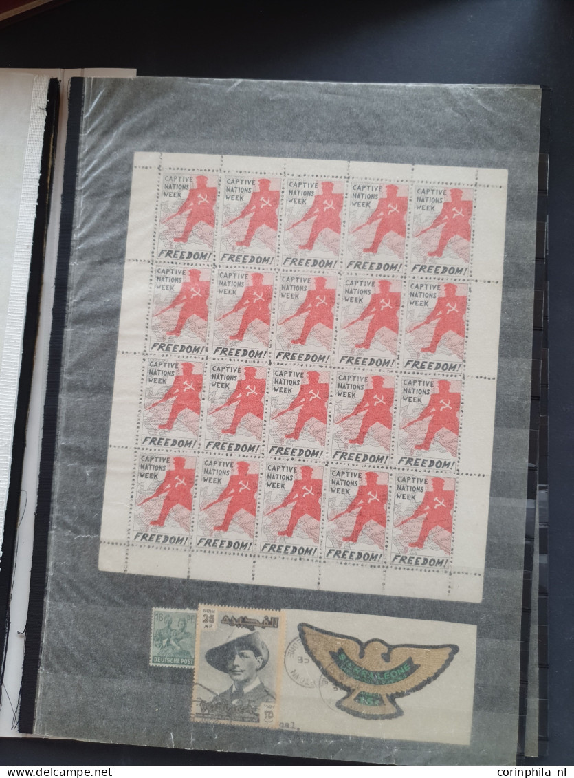 propaganda, remainder of collection stamps/vignets/labels including 1x Norge Wir fahren gegen Engelland (faults), France