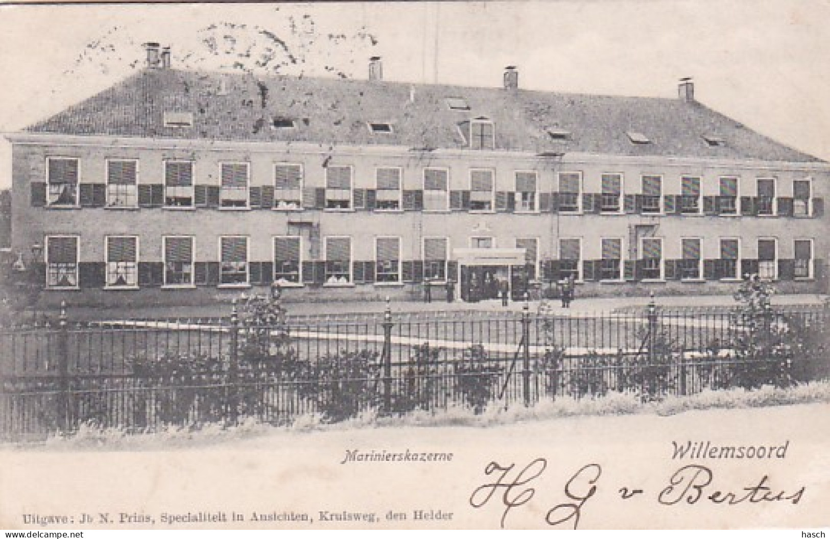 260681Willemsoord, Marinierskazerne (postsempel 1904) - Den Helder