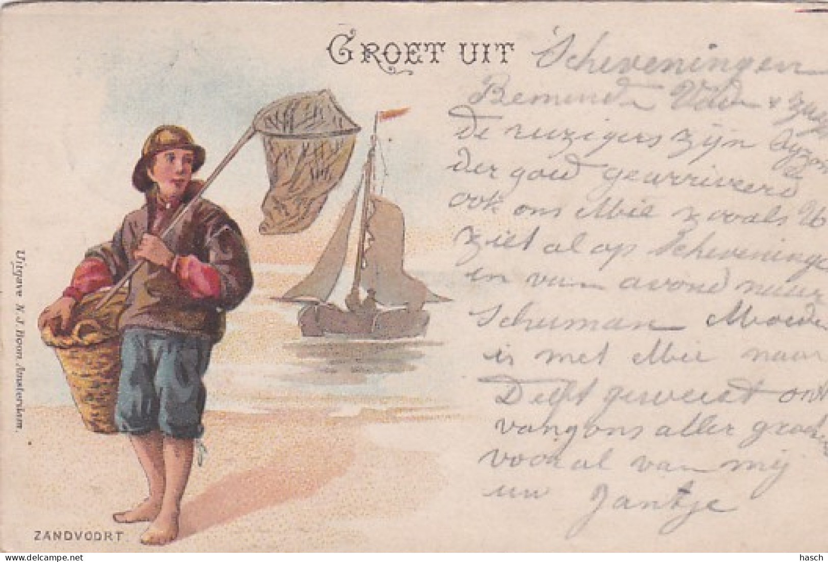 2606138Groet Uit Zandvoort Rond 1900. ) (minuscule Vouwen In De Hoeken) - Zandvoort