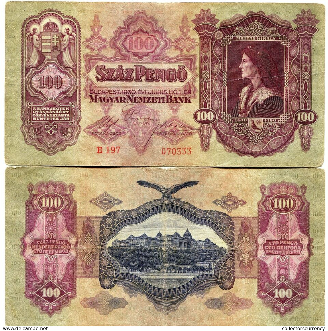 Hungary P98 100 Pengo VG Condition 1930 Banknote Money X 10 Piece Lot - Irak