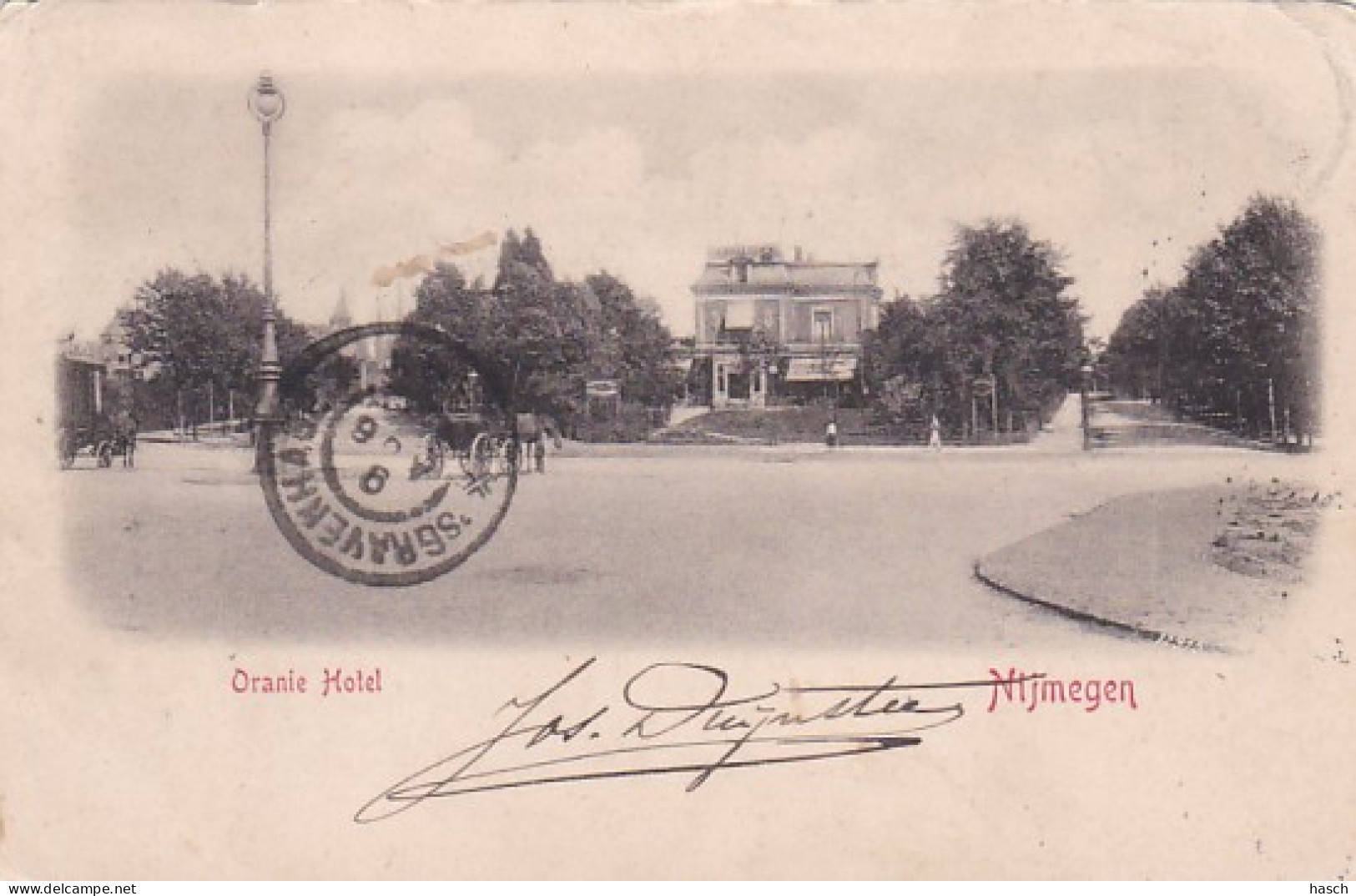 2606208Nijmegen, Oranje Hotel (poststempel 1900)(zie Hoeken) - Nijmegen