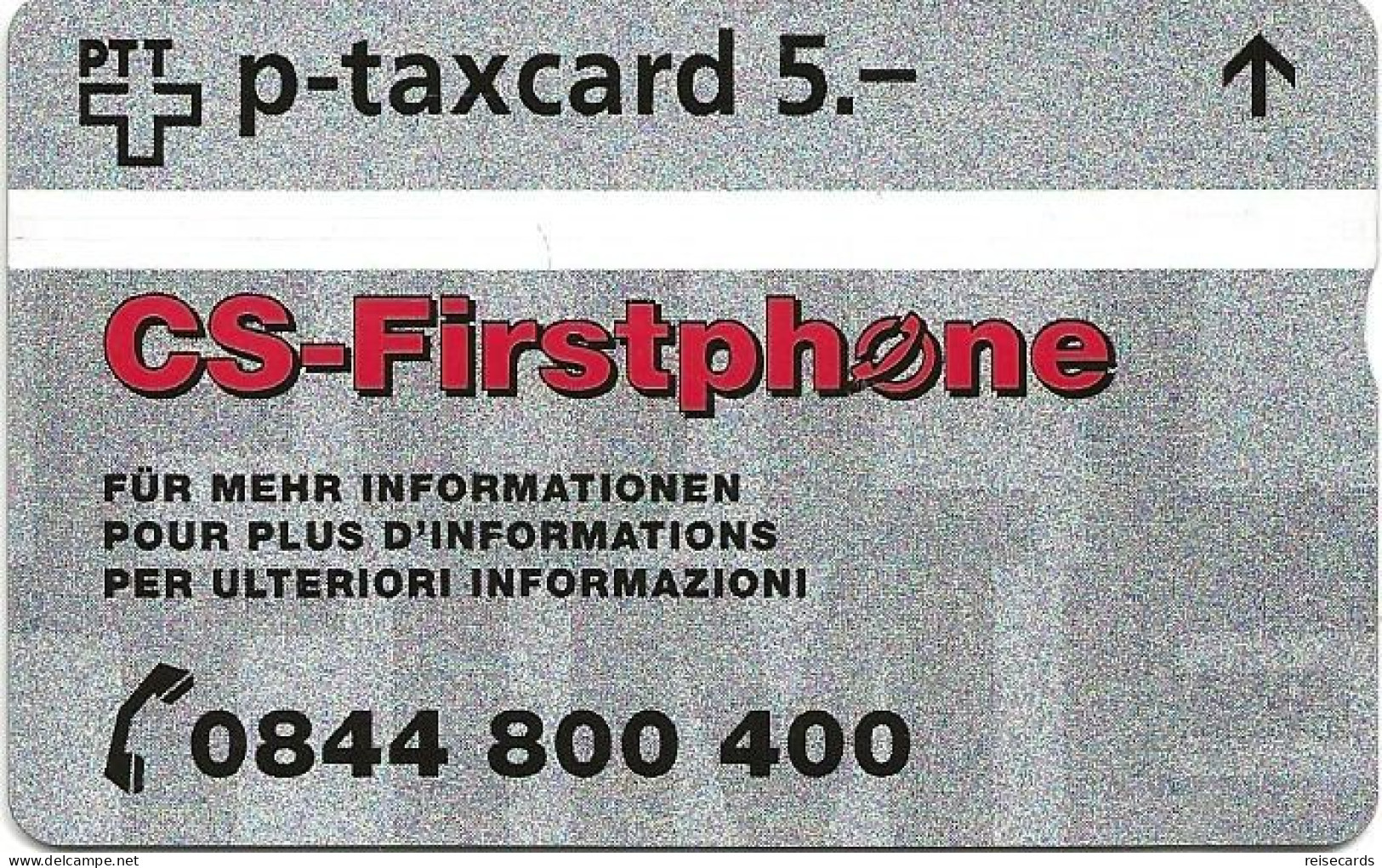 Switzerland: PTT-p KF-347 606L Schweizerische Kreditanstalt - CS-Firstphone - Suiza