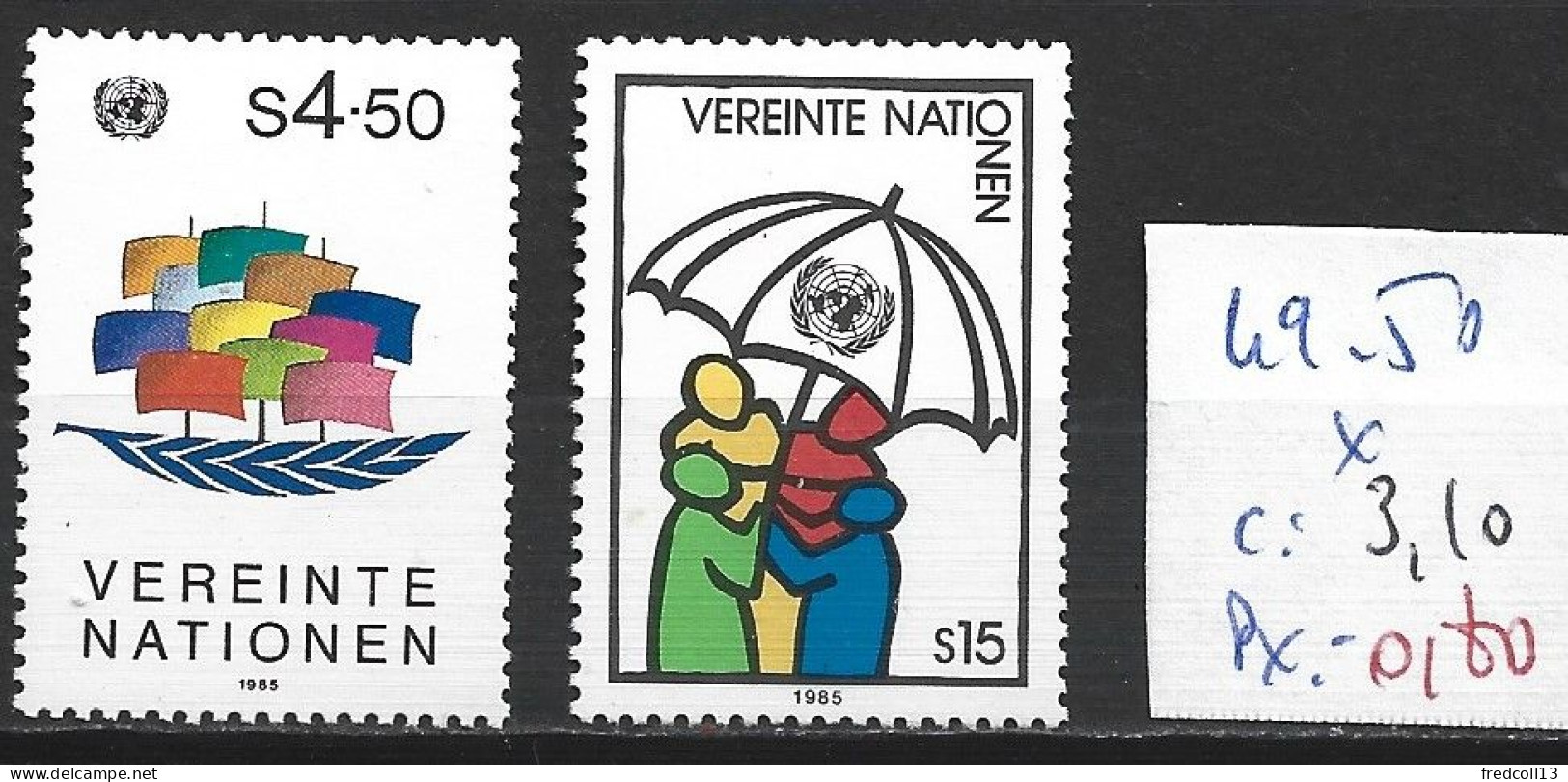 NATIONS UNIES OFFICE DE VIENNE 49-50 * Côte 3.10 € - Nuovi