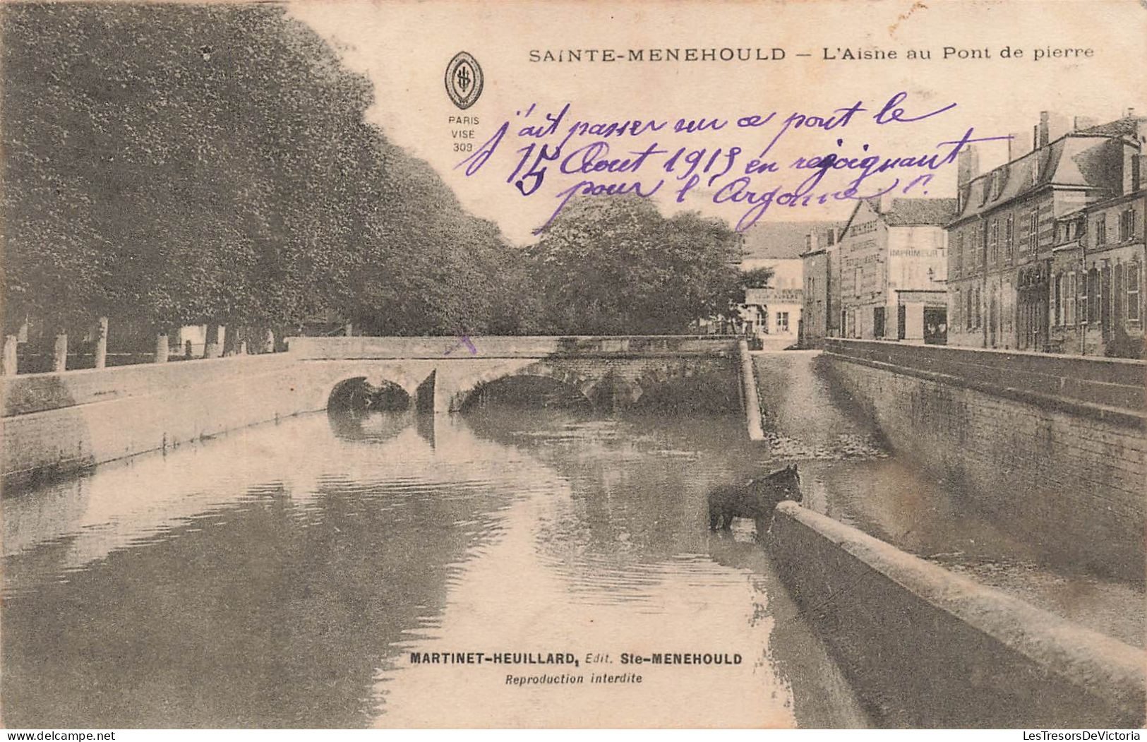 FRANCE - Sainte Menehould - L'Aisne Au Pont De Pierre - Vue Sur Un Pont - Carte Postale Ancienne - Sainte-Menehould