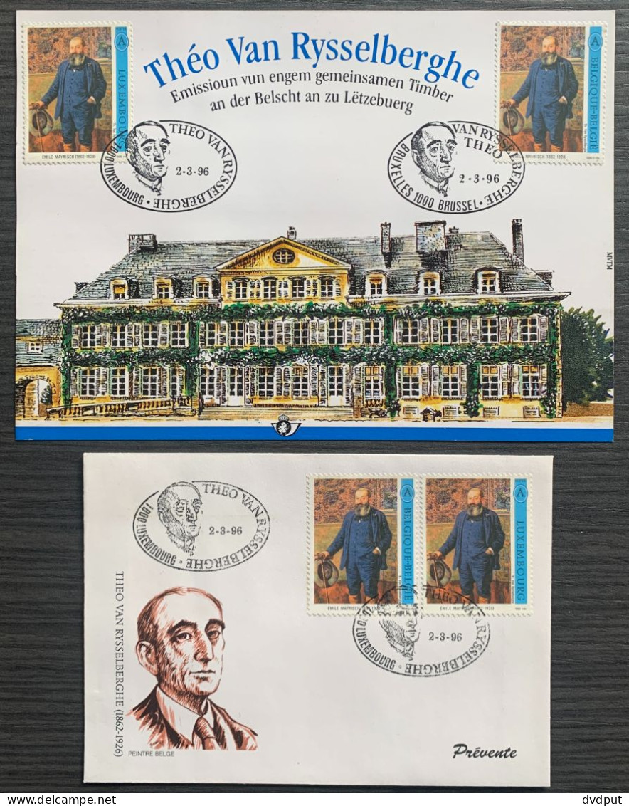 België, 1996, 2627HK + FDC (Luxemburgse Post), OBP 13.5€ - Erinnerungskarten – Gemeinschaftsausgaben [HK]