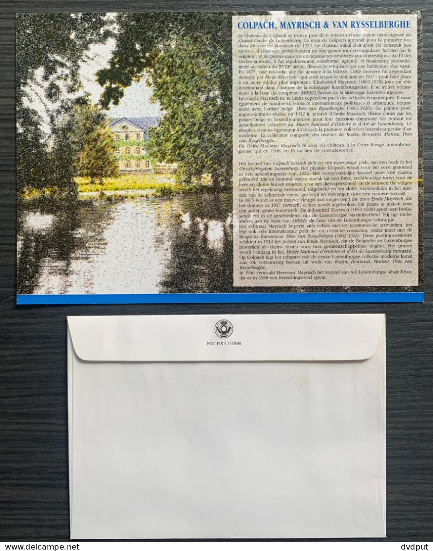 België, 1996, 2627HK + FDC (Luxemburgse Post), OBP 13.5€ - Cartoline Commemorative - Emissioni Congiunte [HK]