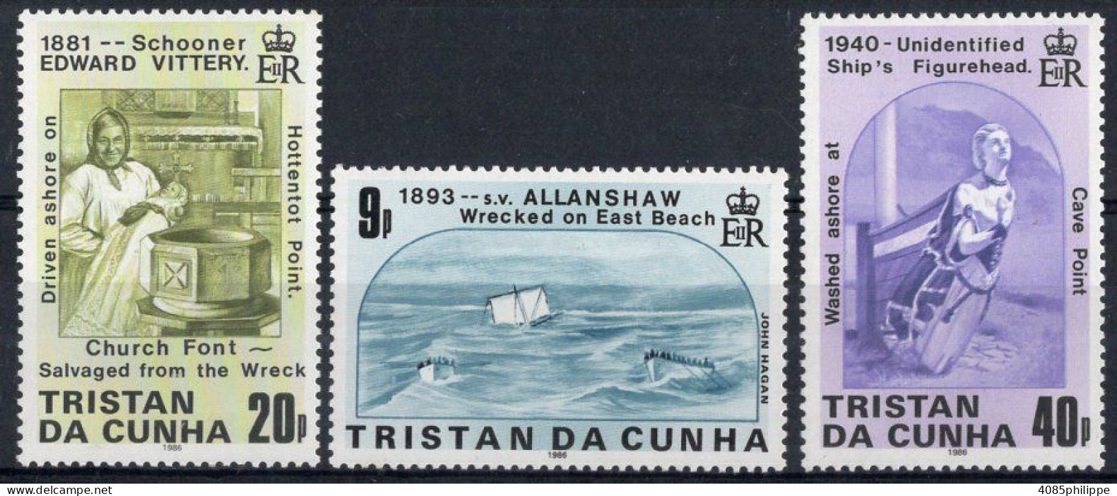 TRISTAN DA CUNHA  Timbres-Poste N°389* à 391* Neufs Charnières TB Cote : 4.50€ - Tristan Da Cunha