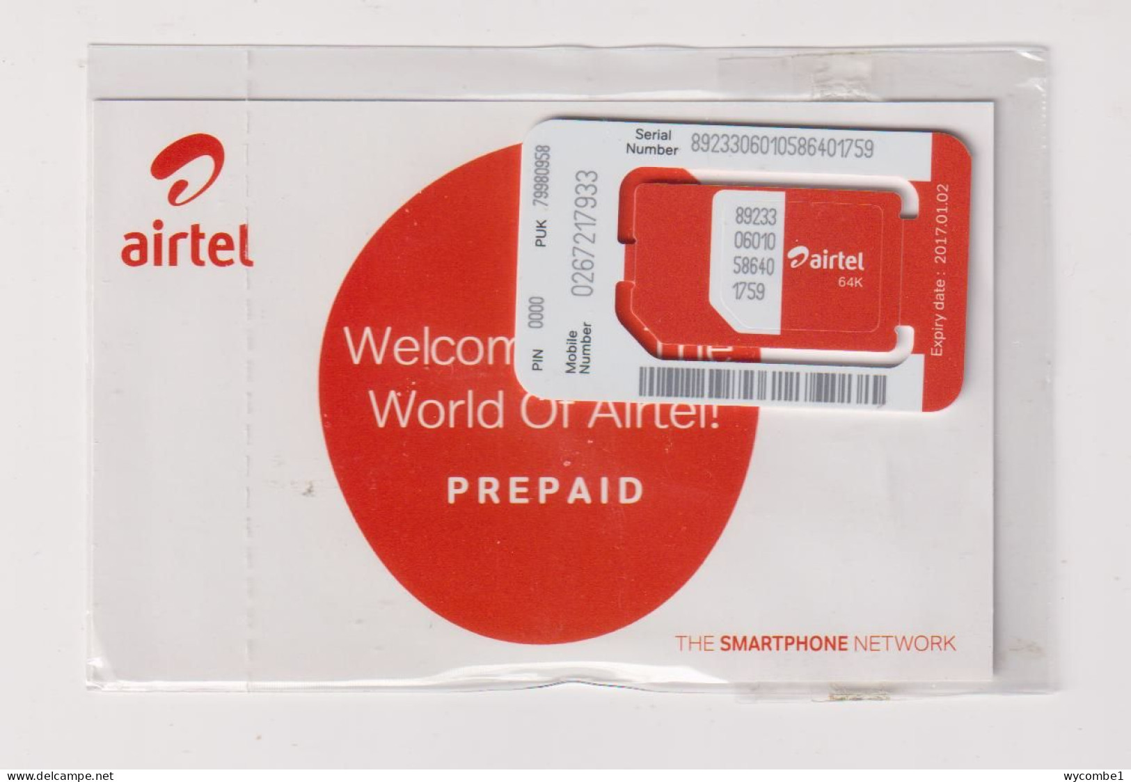 GHANA  - Airtel Unused Chip SIM Phonecard (Sealed) - Ghana