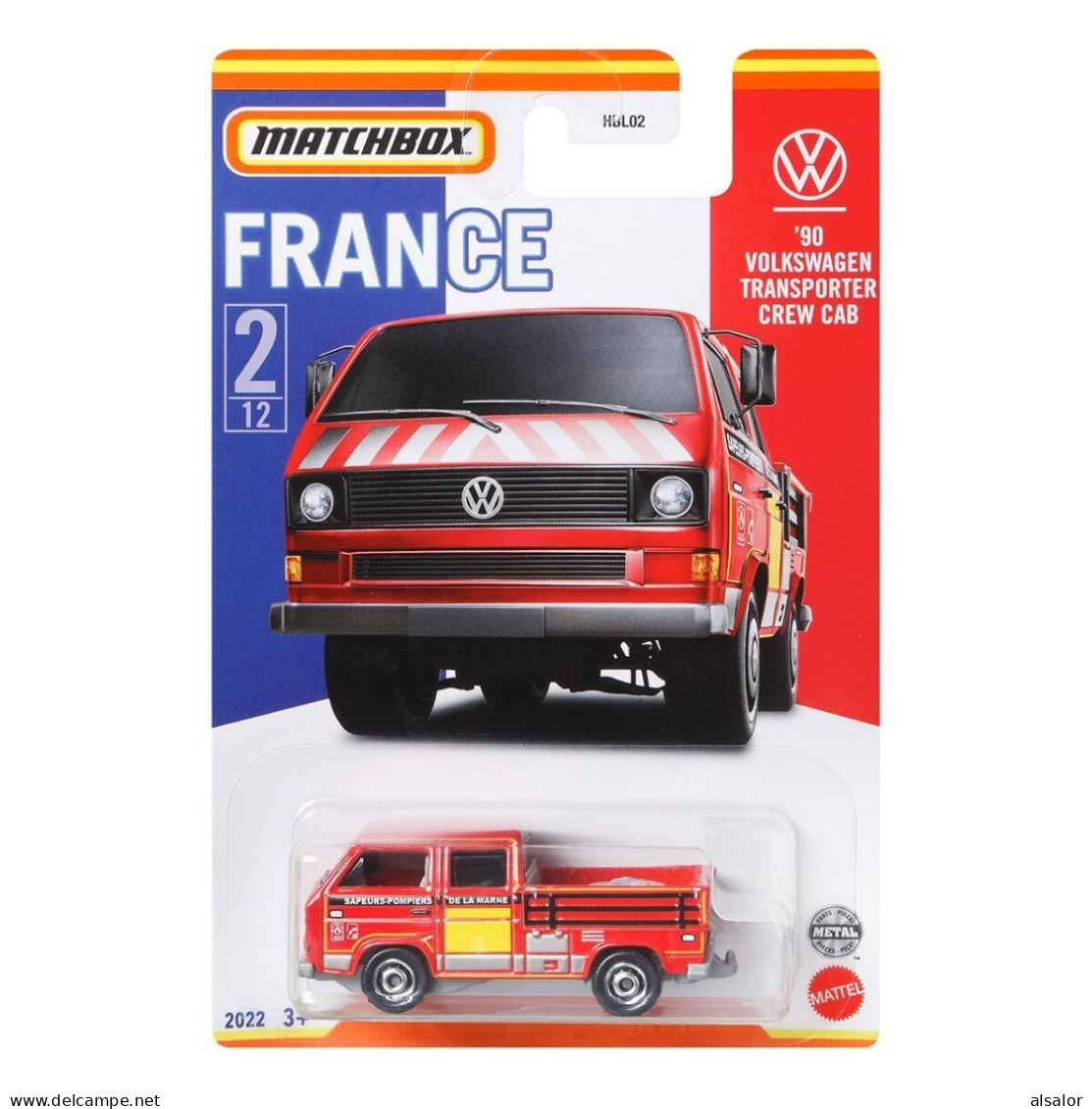 VOLKSWAGEN TRANSPORTER CREW  CAB FRANCE MATCHBOX - Matchbox (Mattel)