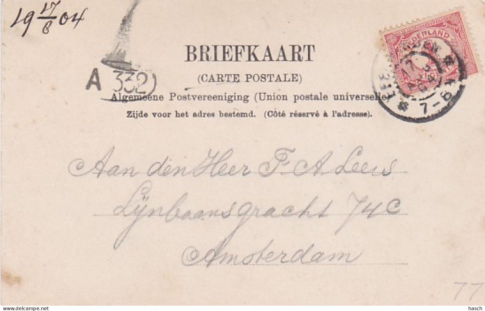 2606236Leeuwarden, Voorstreek (poststempel 1904) (minuscule Vouwen In De Hoeken) - Leeuwarden