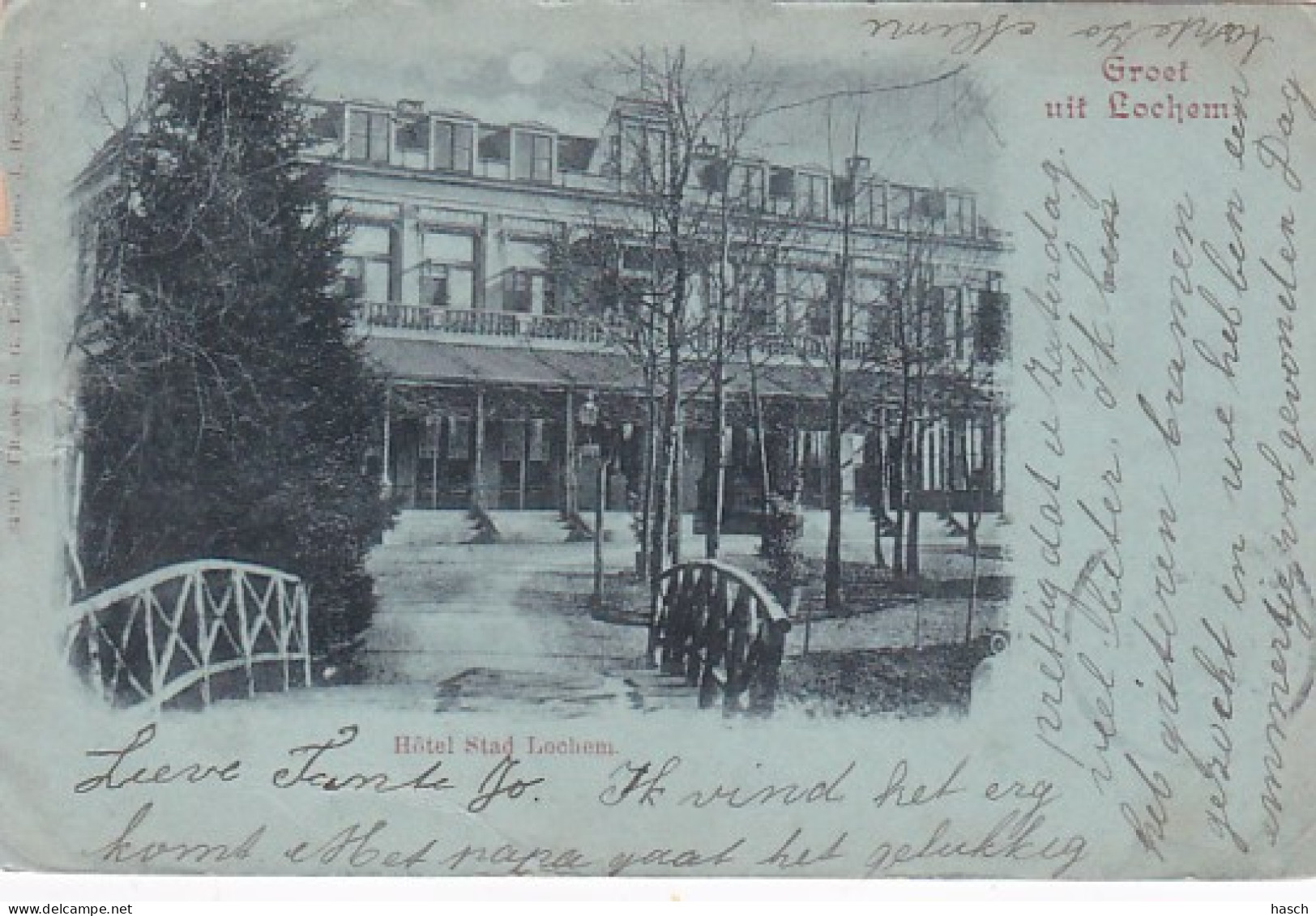 2606275Groet Uit Lochem, Hotel Stad Lochem. (poststempel 1901)(diverse Gebreken) - Lochem