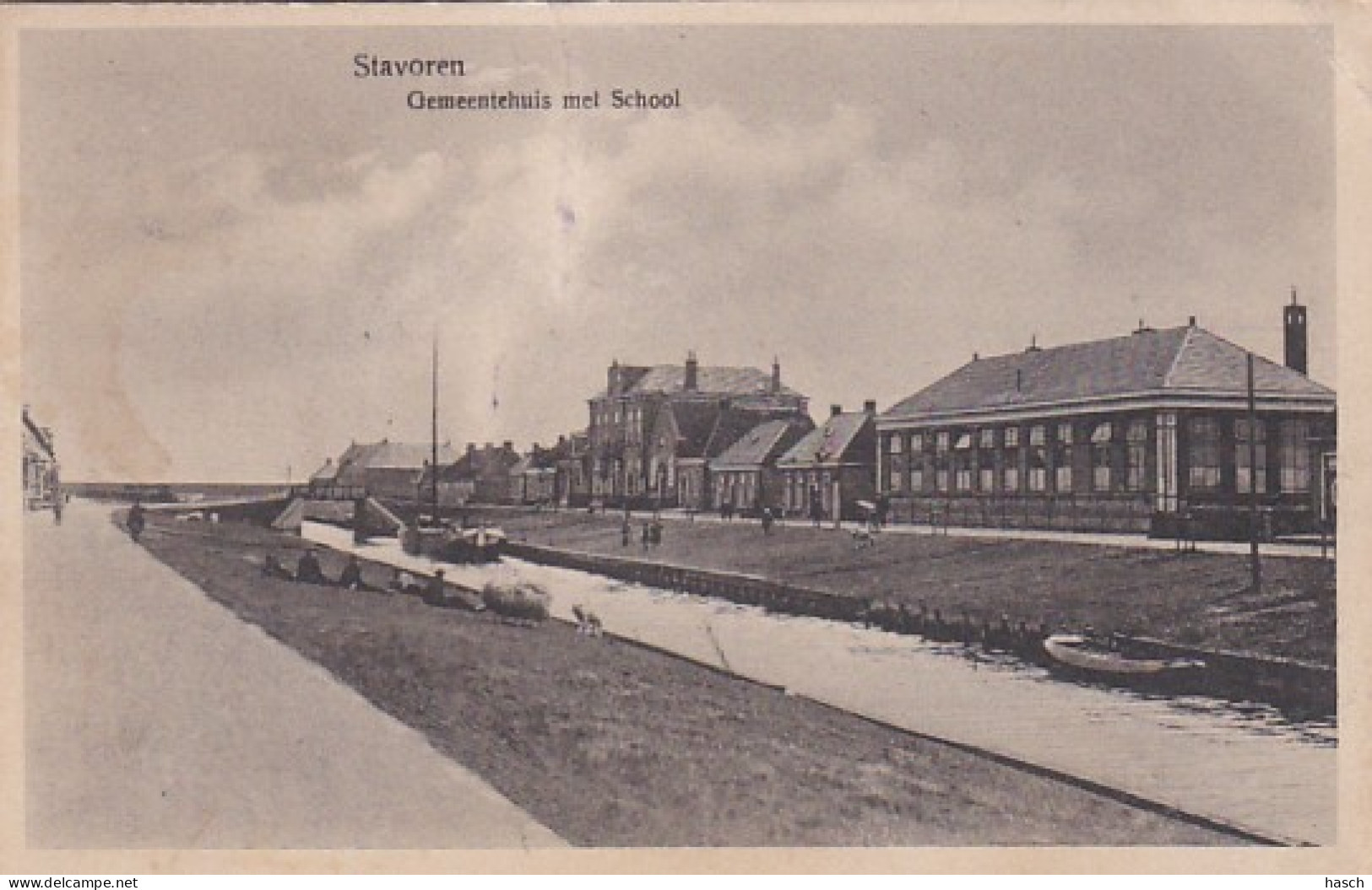 2606350Stavoren, Gemeentehuis Met School (zie Hoeken) - Stavoren