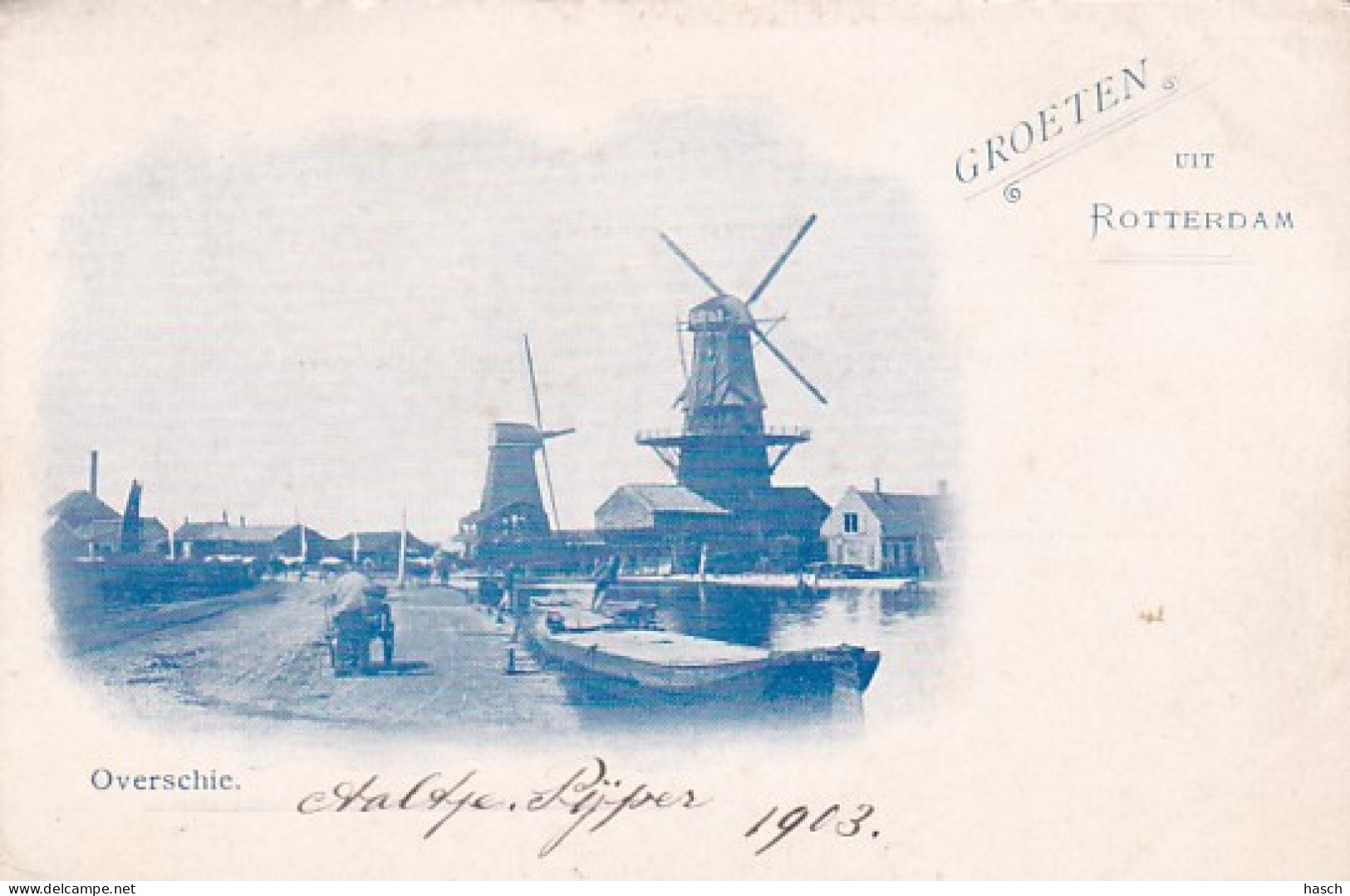 2606376Rotterdam, Groeten Uit Rotterdam. Overschie. – 1903 (zie Hoeken En Randen) - Rotterdam