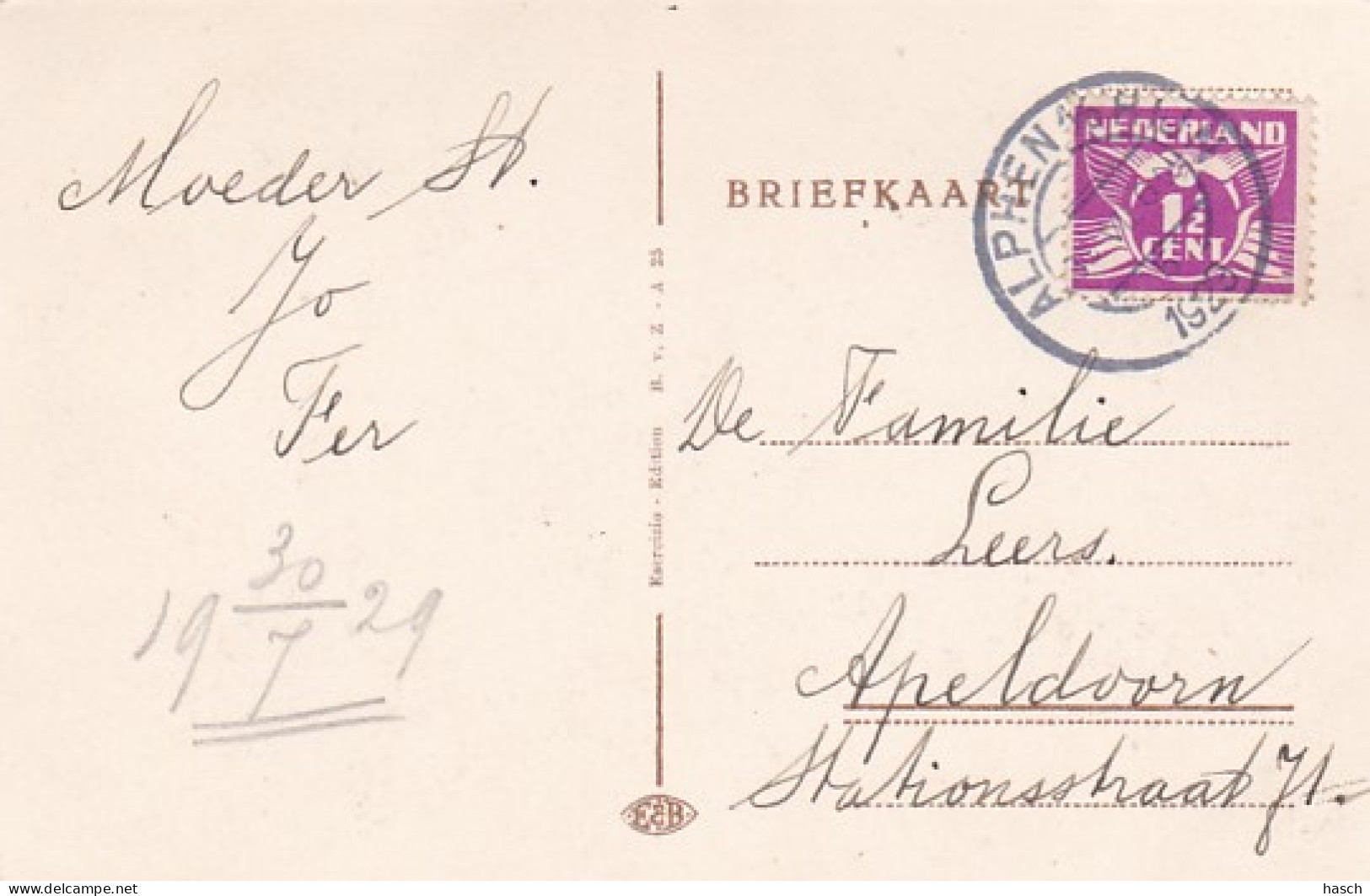 2606428Alphen A. D. Rijn, R. K. Kerk – 1929 (minuscule Vouwen In De Hoeken) - Alphen A/d Rijn
