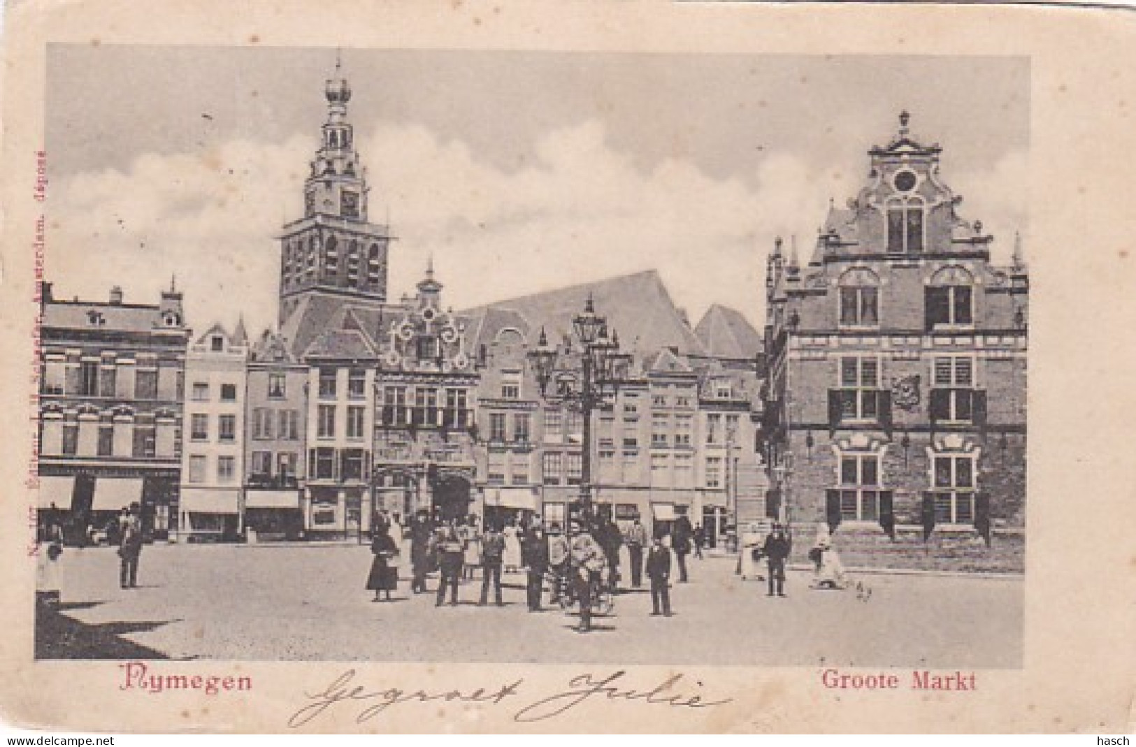 2606671Nijmegen, De Groote Markt. (Poststempel 1902) (Zie Achterkant)  - Nijmegen