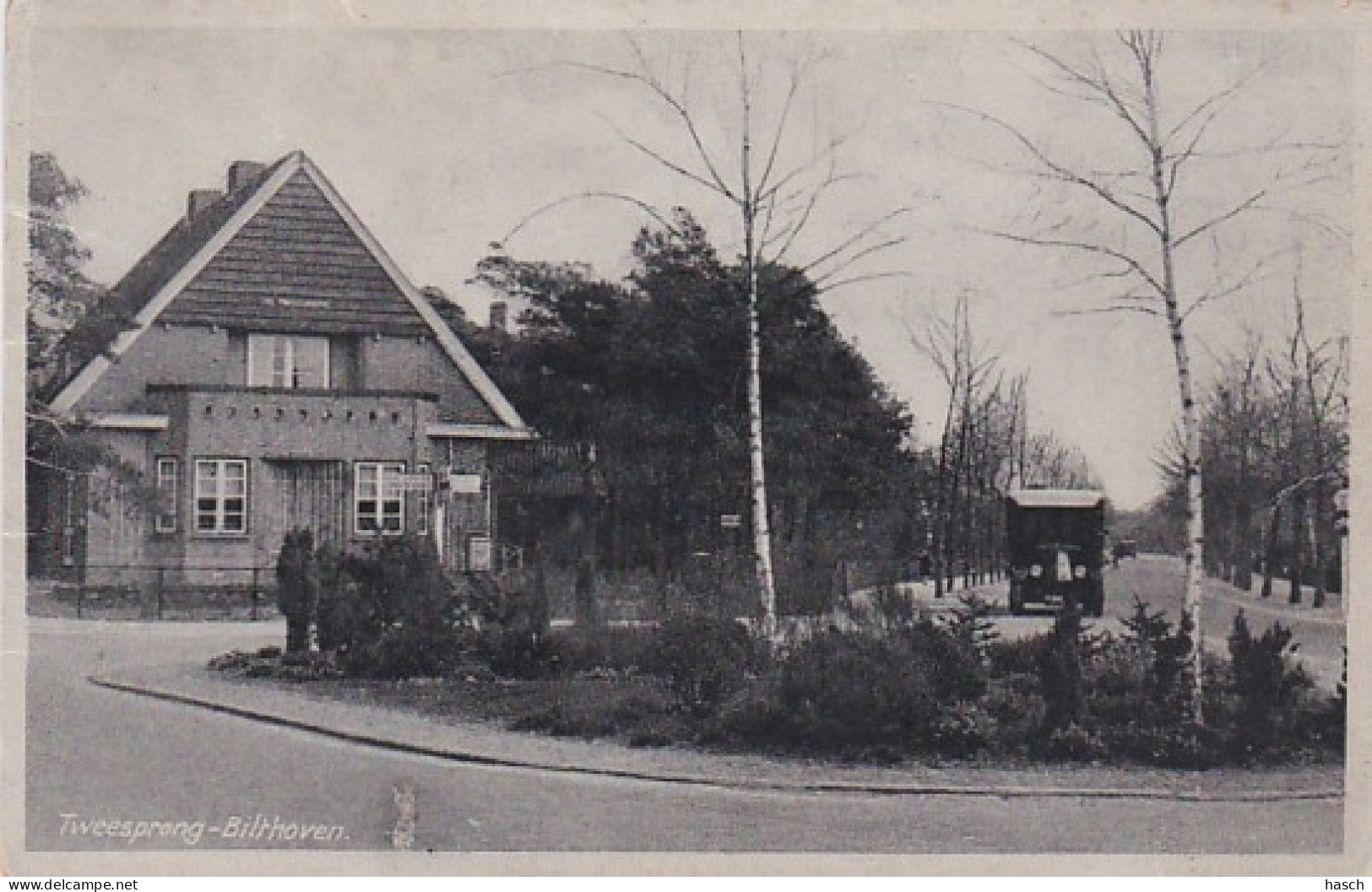 2606699Bilthoven, Tweesprong. (Beschadiging Onderrand) 1937.  - Bilthoven