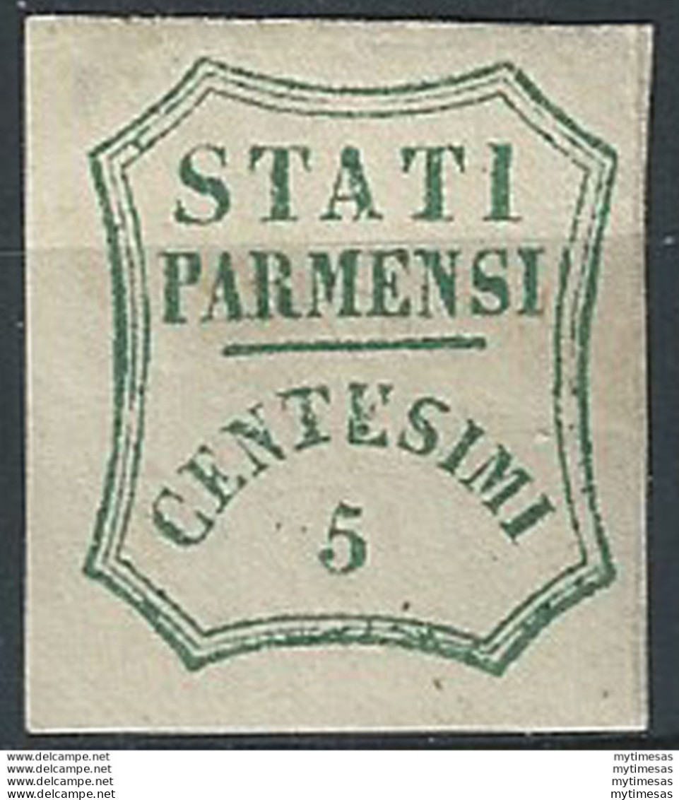 1859 Parma 5c Verde Azzurro MNH Sassone N. 12 - Modène