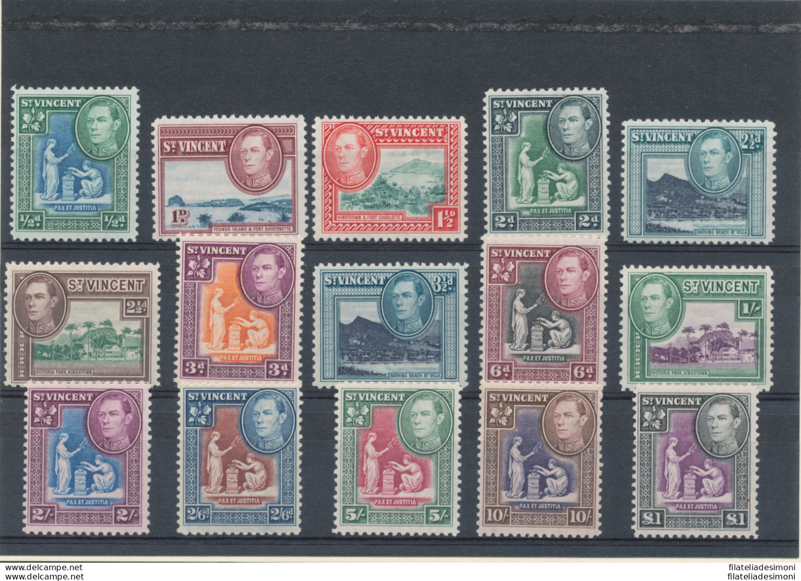 1938 ST. VINCENT - SG 149/159  - Giorgio VI In Ovale , 15 Valori - Serie Complet - Other & Unclassified