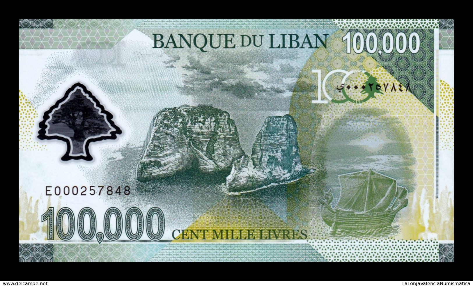 Líbano Lebanon 100000 Livres Commemorative 2020 Pick 99 Polymer Sc Unc - Liban