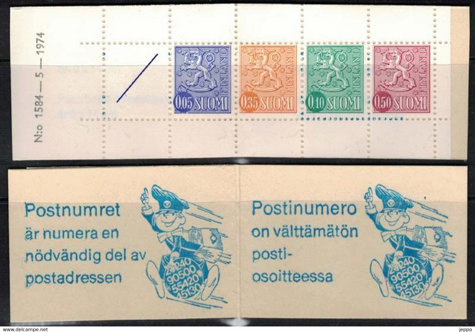 1974 Finland, Slot Machine Booklet Facit HA 10 1584 M **. - Markenheftchen
