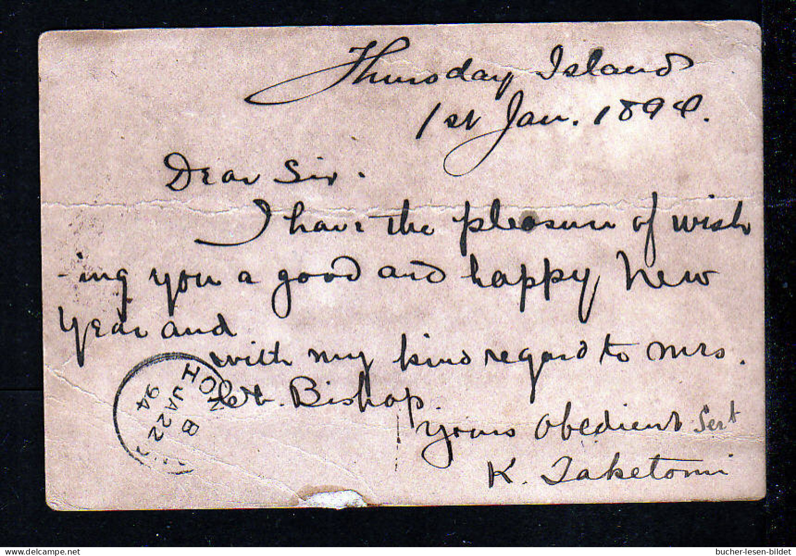 THURSDAY  ISLANDS - 1894 - 1 1/2 P. Ganzsache Gebraucht Nach Japan - Dort Nachgesandt - Lettres & Documents