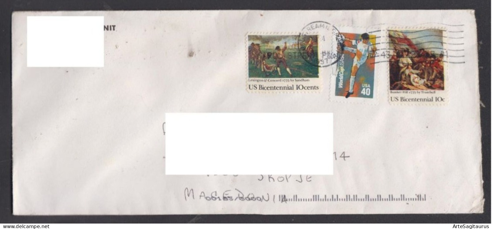 USA, COVER, MACEDONIA, Militaria, Football, Art  (2024) - Storia Postale