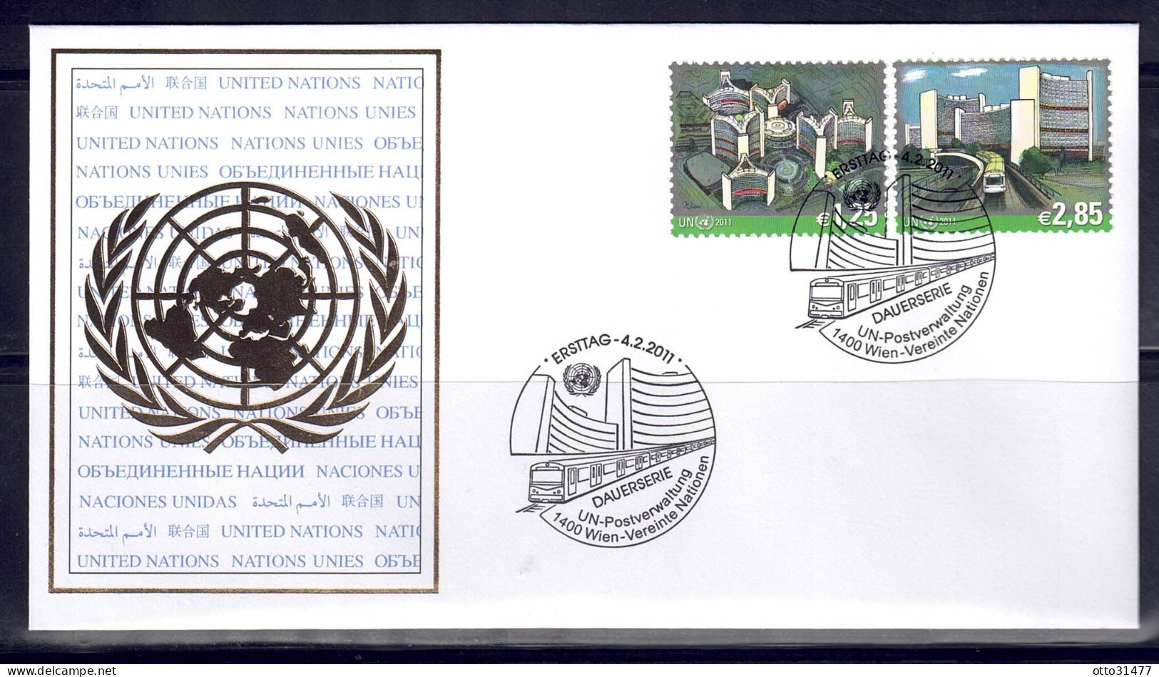 UNO Wien 2011 - UN-Gebäude,  FDC Mit Nr. 689 - 690 - FDC