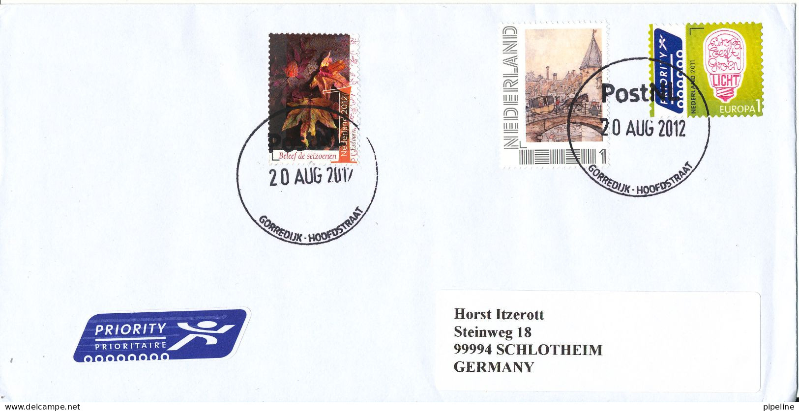 Netherlands Cover Sent To Germany 20-8-2012 Topic Stamps - Covers & Documents