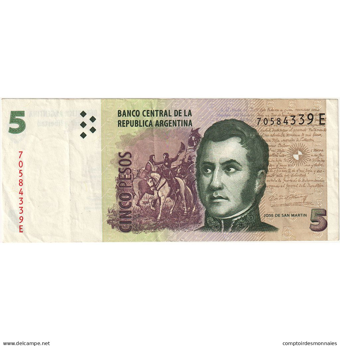 Argentine, 5 Pesos, Undated (1998-2003), TTB - Argentinien