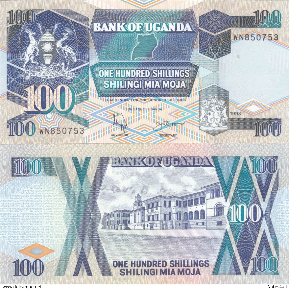UGANDA 100 Shilings 1998 P31 Unc - Ouganda