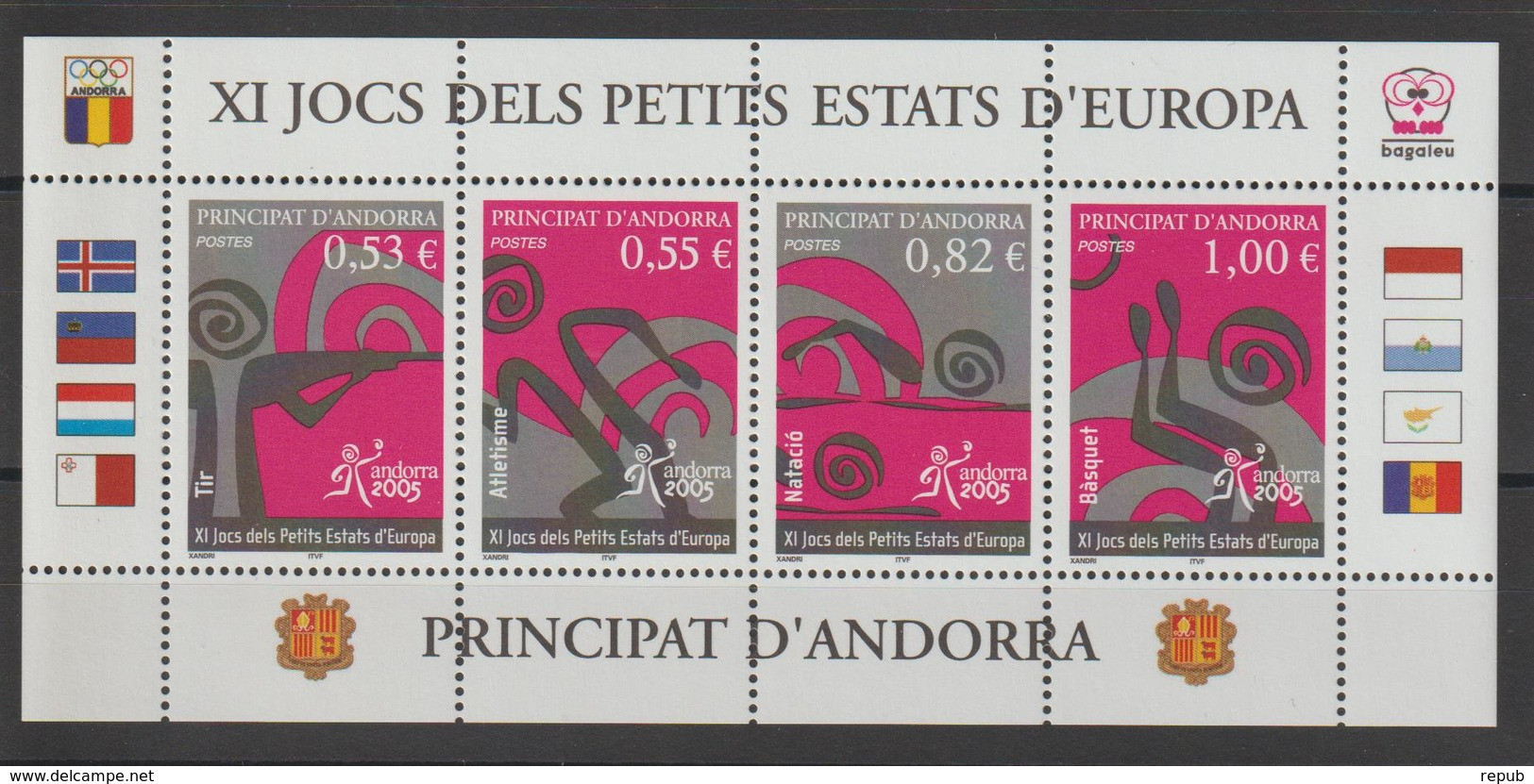 Andorre Français Année Complète 2005 Du 604 Au 619 12 Val. + 1 BF. ** MNH - Années Complètes