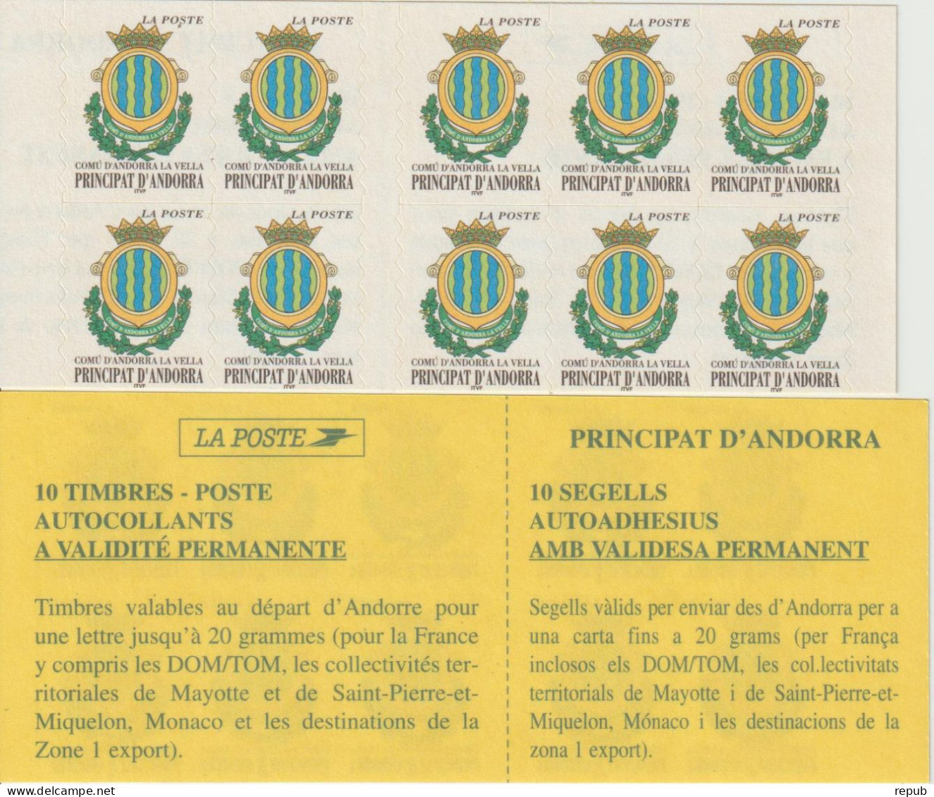 Andorre Français 2000 Carnet Blason 10 ** MNH - Postzegelboekjes