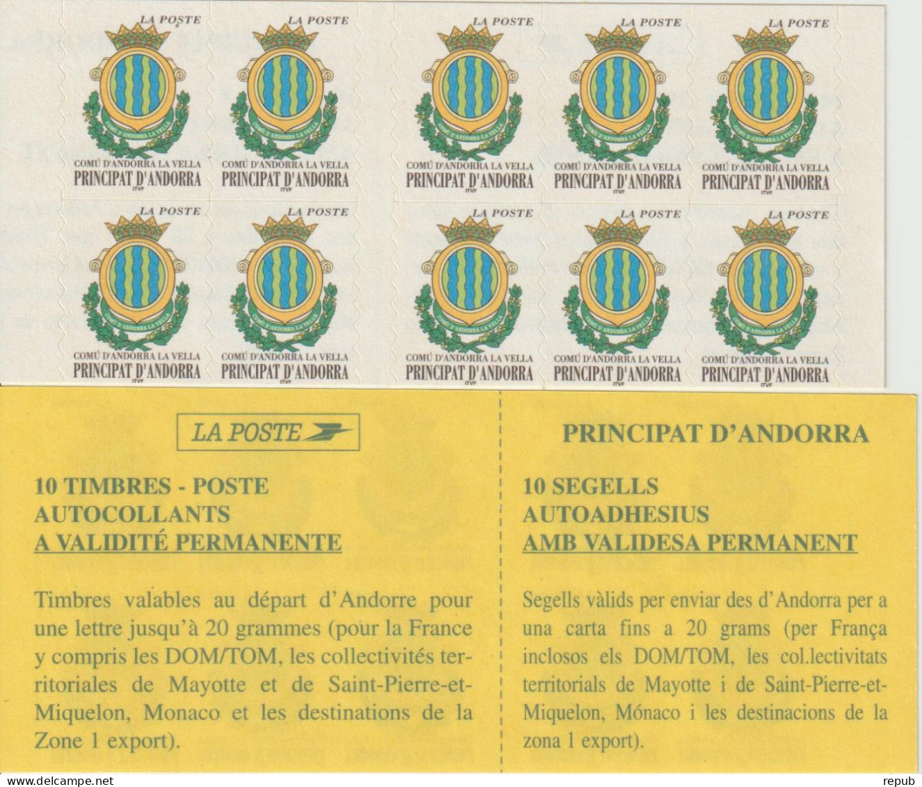 Andorre Français 2000 Carnet Blason 10 ** MNH - Carnets