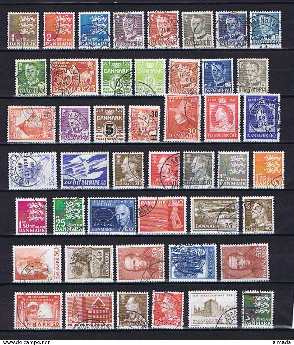 Dänemark 1946-1969: 46 Versch. Gestempelt,  46 Diff. Used - Collections