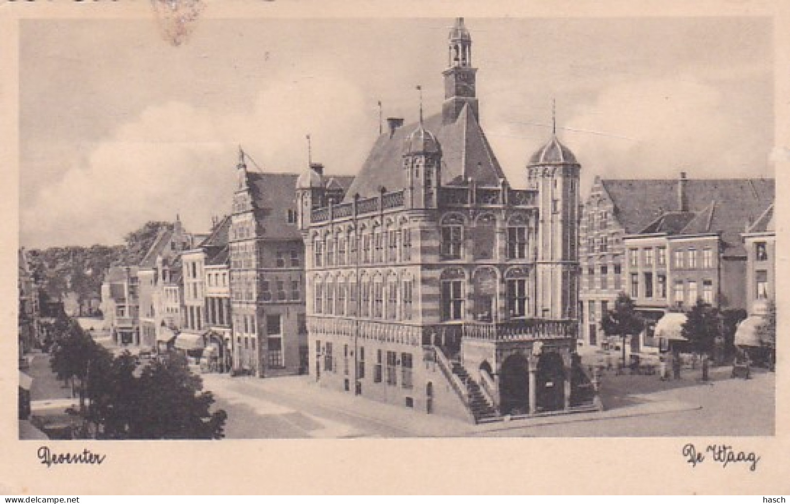 4770177Deventer, De Waag. 1935.(kleine Beschadiging Rechterkant) - Deventer