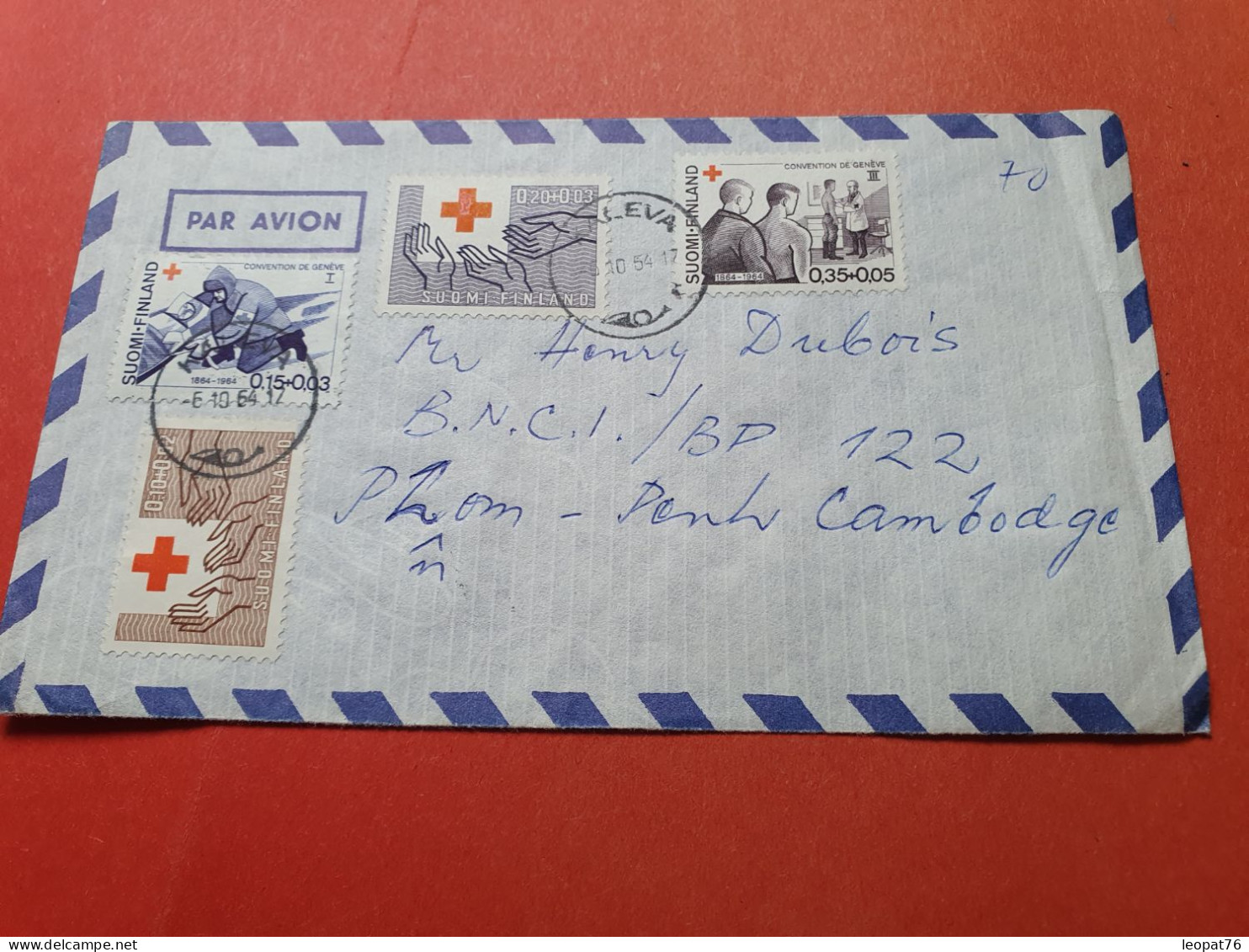 Finlande - Enveloppe De Kaleva Pour Le Cambodge En 1954 - Réf 3340 - Briefe U. Dokumente