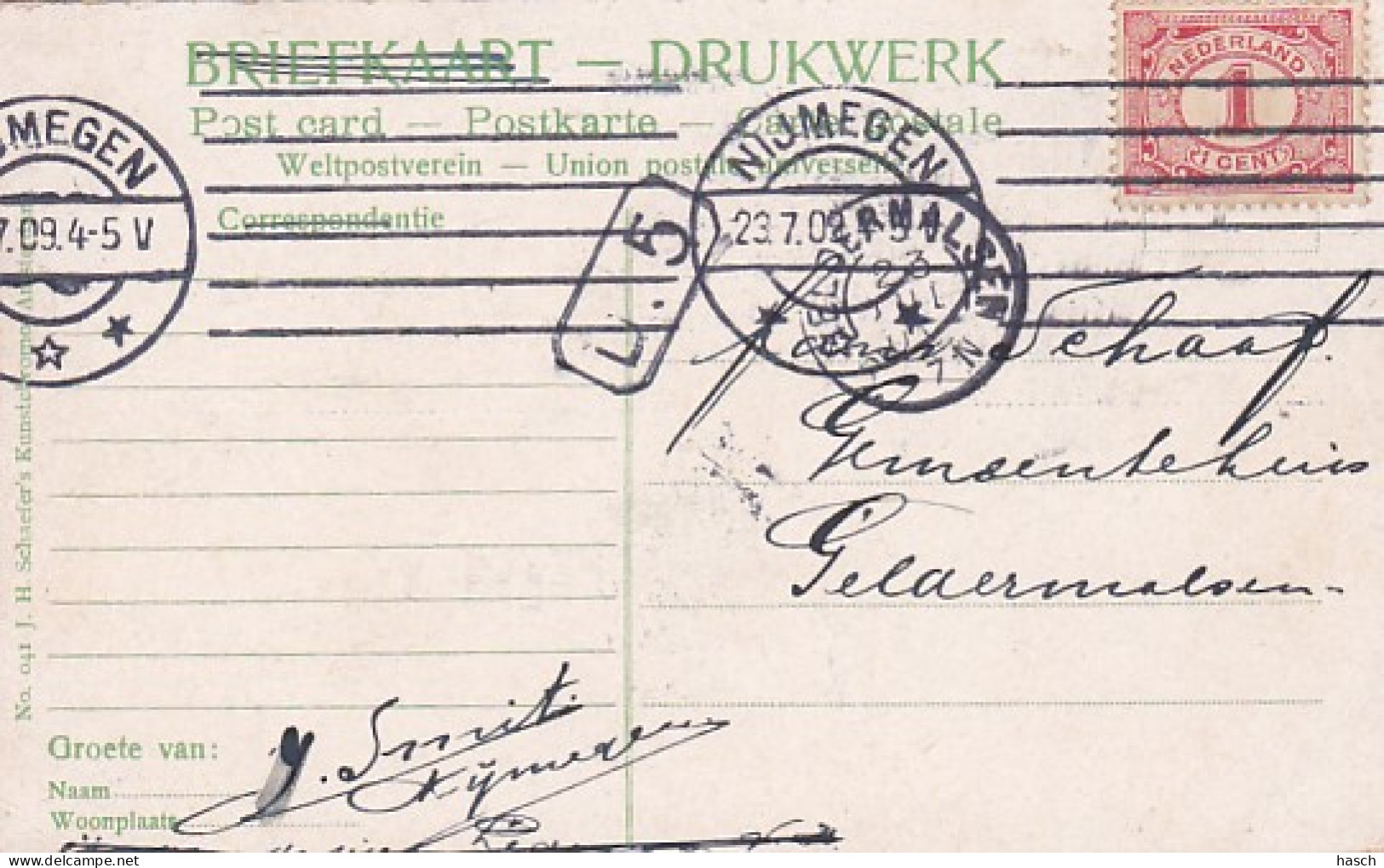 4770217Nijmegen, Gezicht In Het Bosch Van Dommer. – 1909. (zie Hoeken) - Nijmegen