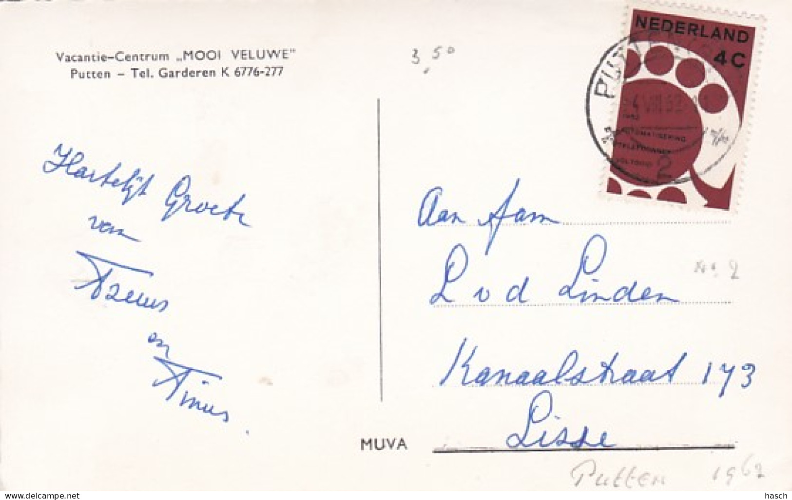4770222Putten, Vacantie Centrum Mooi Veluwe. – 1962. (linksonder Een Vouwtje, Zie Pijl) - Putten