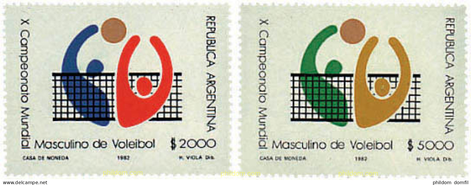 724104 HINGED ARGENTINA 1982 10 CAMPEONATOS DEL MUNDO DE BALONVOLEA - Nuevos