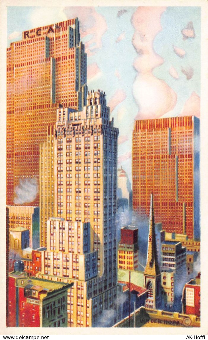 NEW YORK - ROCKEFELLER CENTER... R.C.A. And The International Bldg. Foreground; Empire Trust Bidg. (1795) - Manhattan