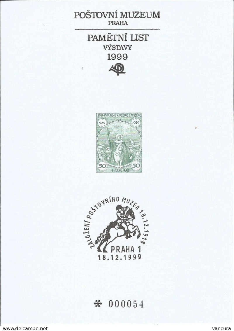 Blackprint PTM 14 Czech Republic Post Museum Anniversary 1999 St Wenceslas - Gravures